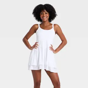Women's Active Knit Layered Dress - All In Motion White XS