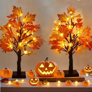 2pcs  Autumn Maple Tree Set USB and Battery-Powered  Perfect for Home Parties,   Autumn Harvest Decorations Rustic Fall christmas tree set room decor for girls gifts for boyfriends anniversary gift christmas shopping cute room stuff Room Nature