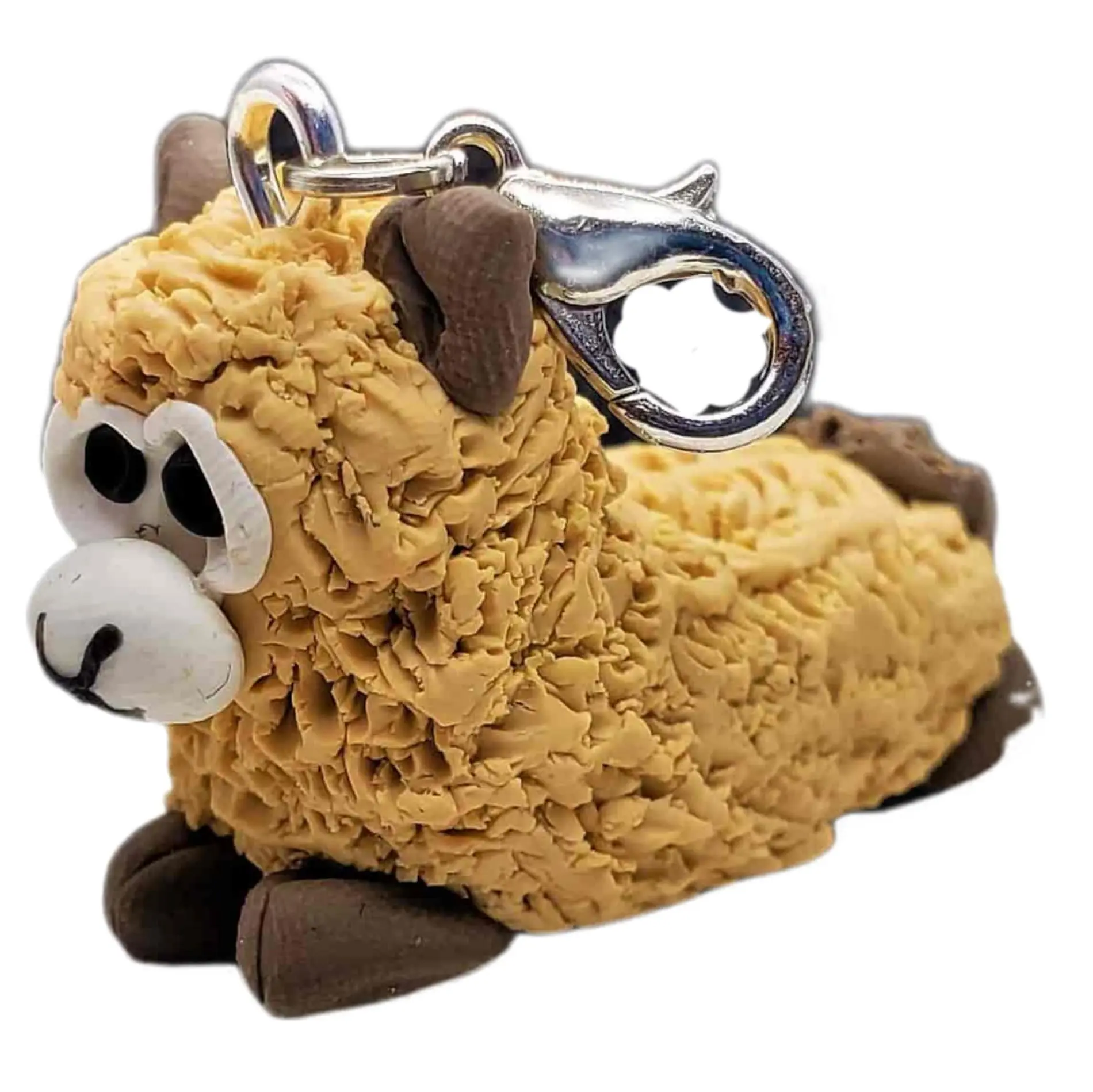 Sitting Alpaca Polymer Clay Charm