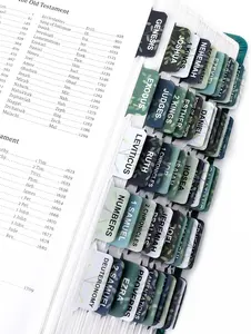 Bible Tabs for Women & Men - Large Print Tabs for Study Bibles, Boho Theme for Easy Navigation and Quick Reference - Easy-to-Read and Apply Tabs for All Ages, Leaves Pattern