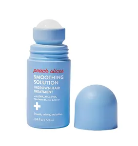 Peach Slices - Smoothing Solution Ingrown Hair Treatment (1.69 oz) - Smooth, Relieve, Soften Skin - 360 Roller - BHA, AHA, PHA, Niacinamide, Licorice - Vegan & Cruelty Free - Korean Skin Care & Beauty