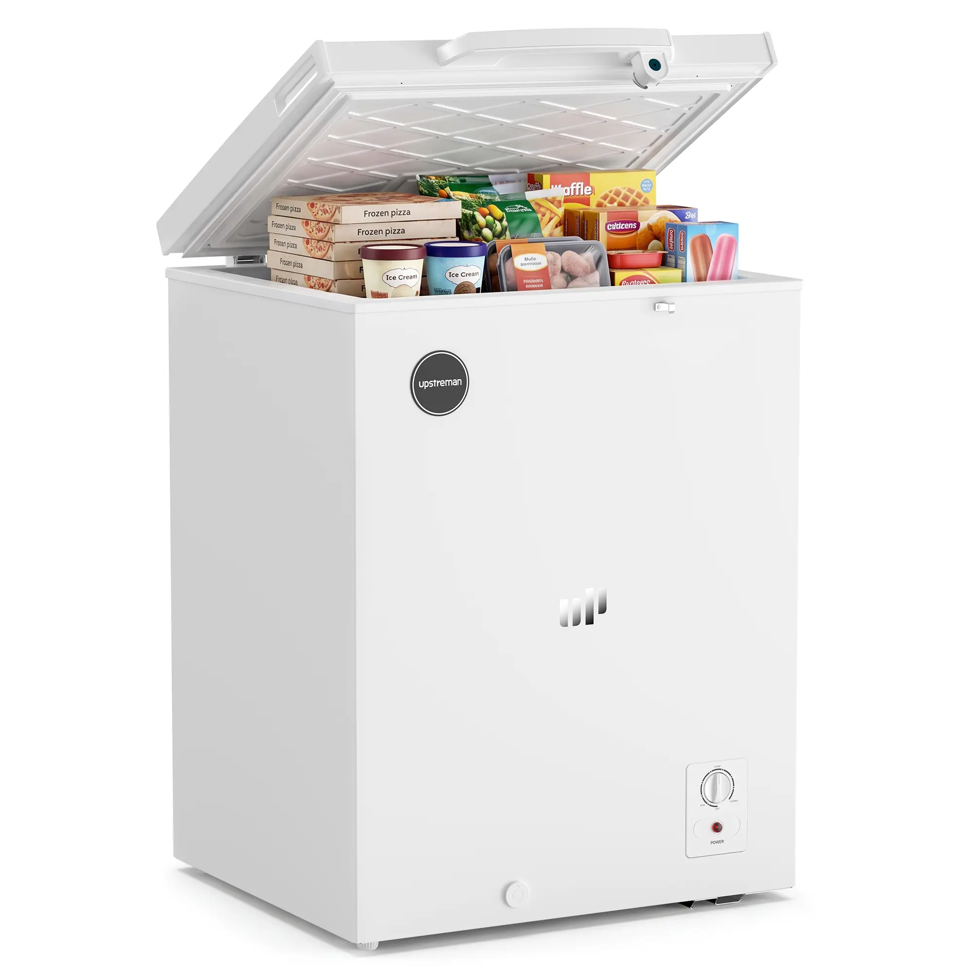 Upstreman 5.0 Cu.Ft Lockable Top-Door Unit with Wheels, 7 Adjustable Temperatures (-18°F to 10°F), Compact Garage & Apartment Ready Chest Appliance-CF50 freezer new Commercial Refrigerator LED