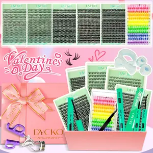 Large Capacity Eyelash Extension Kit, Natural D Curl Mixed Length Lashes, Includes Applicator & Remover, Perfect Gift Set for Beginners