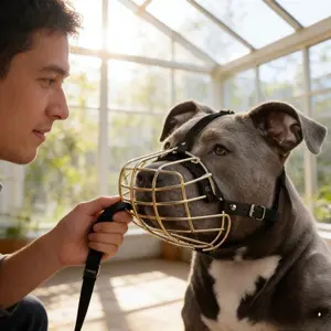 Large Breed Dog Muzzle Iron Cage Anti Bite Anti Ingestion for Rottweiler Bulldog Safe Durable Bark Control Essential Training