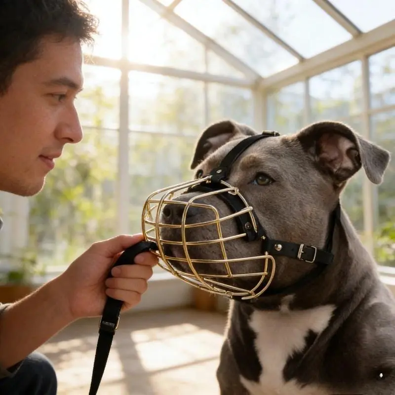 Large Breed Dog Wire Muzzle - Iron Cage Design, Anti-Bite, Anti-Ingestion, Safe & Durable, Bark Control Accessory for Rottweiler Training