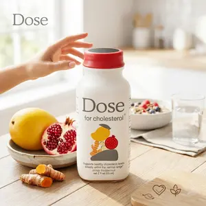 Dose Cholesterol Support 2oz Liquid Shot, Daily Heart Wellness Drink with Amla, Pomegranate, CoQ10 and Curcumin, Herbal Vitamin Blend, Easy Routine, 2025