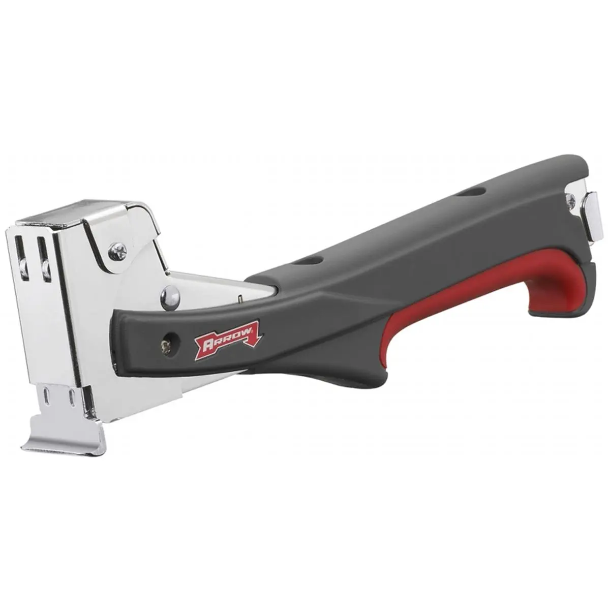 ARROW Pro Hammer Tacker Tool - For Sports & Outdoor Activities, Cycling Equipment Maintenance, Heavy Duty, All Steel Construction, Rear Slip Guard, Soft Rubber, Jam-Free, Retractable Striking Edge