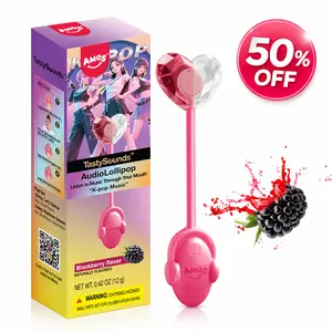 AMOS TastySounds Audio Lollipop Candy Gift – Heart-Shaped Music Lollipop, Sweet Strawberry & Berry Flavors, Cute Tech Candy, Romantic Creative Gift, Individually Wrapped Surprise-10