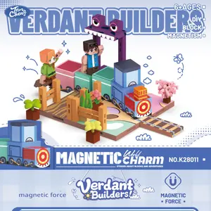 Magnetic Building Blocks Puzzle Toy Minecraft World Kids Playset Mc Game Assembly Toys Boys Girls DIY Model Magnetic Construction Scene