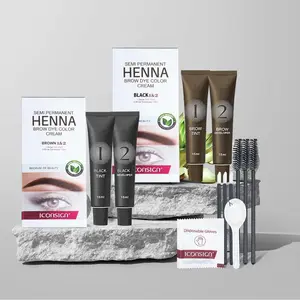 Eyebrow Dye Kit, 1 Set Long Lasting Eyebrow Dye Cream, Waterproof Eyebrow Tinting Kit, Eye Brow Makeup Tool for Women & Girls
