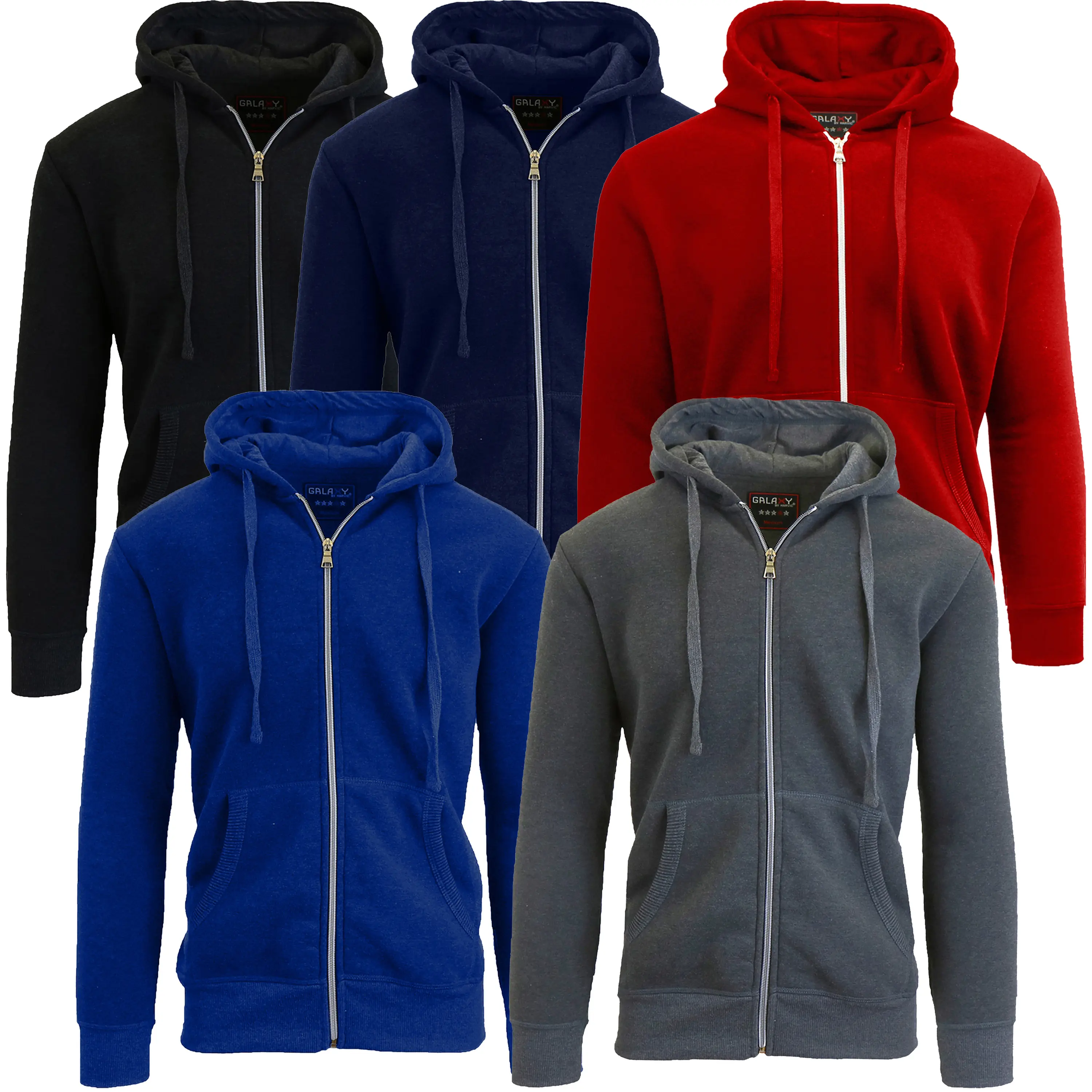 (5-Pack) Black-Navy-Red-Royal-Charcoal