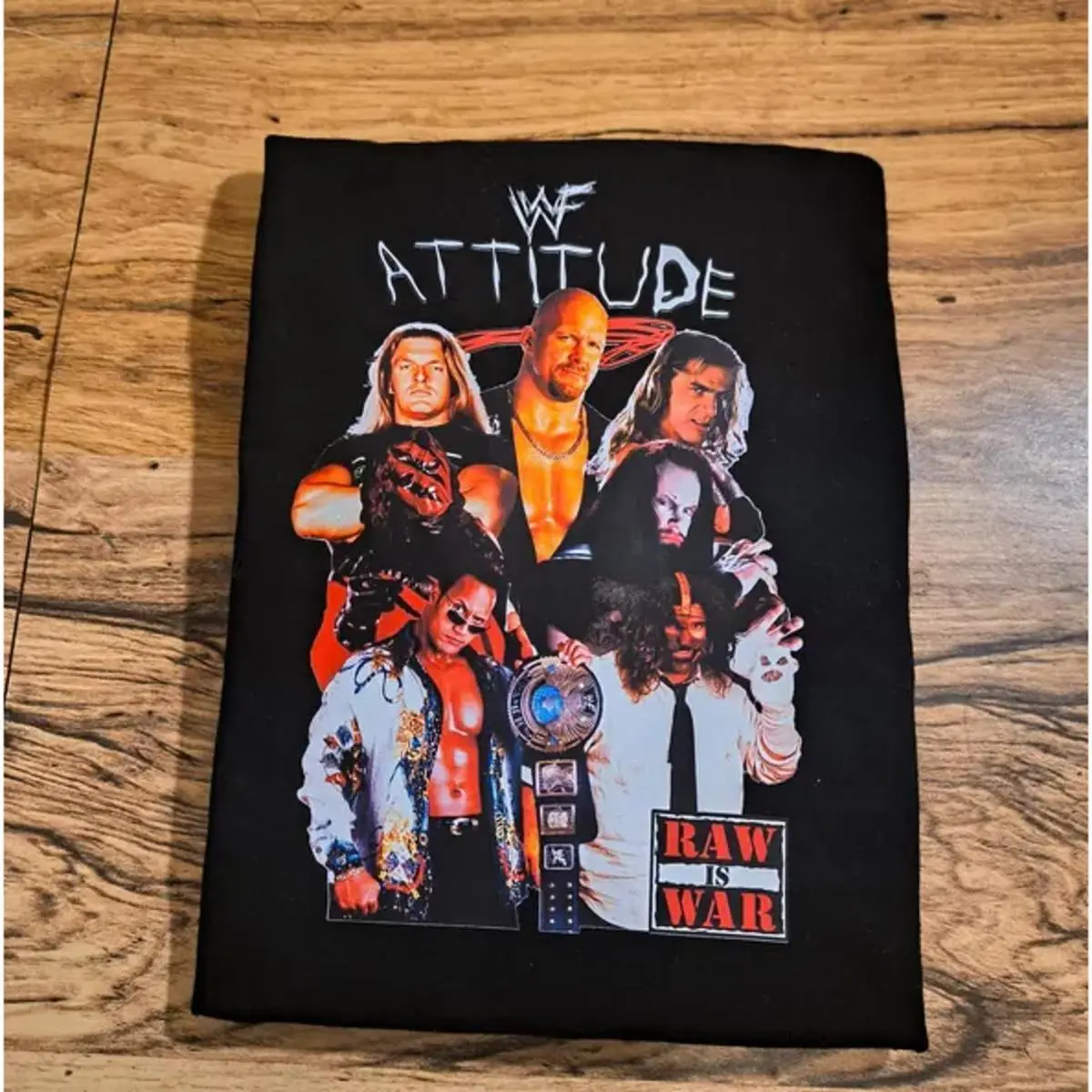 Youth and Adult Vintage Attitude Era WWE T-shirt Round Neck Comfortable Fit 100% Cotton High Tech Printing Summer Wear Classic Fit Rib Collar