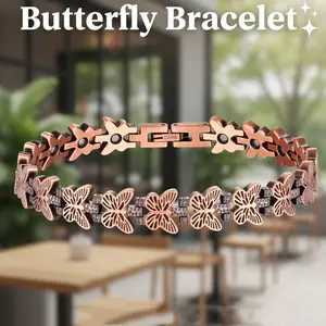 Women's Elegant Butterfly Design Magnetic Bracelet, Exquisite Trendy Hollow Out Design Bracelet, Fashionable Jewelry for Women As Gift