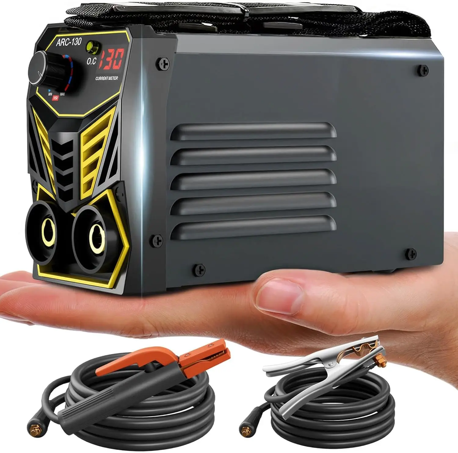 Stick Welder Small Mini Portable 110V 130A ARC MMA IGBT Inverter Welder with Digital Display, Electrode Holder Cable & Work Clamp, Normally Works at -68°F for Home DIY and Outdoor Repair