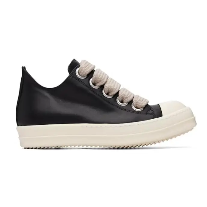 1181410 Rick Owens Black Temple Jumbolace Low Sneakers