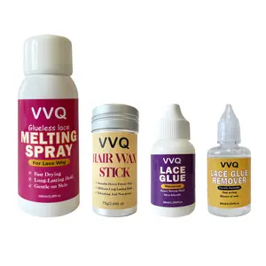 VVQ BEAUTE Lace Glue & Tool Kit Waterproof Strong Hold Gentle Formula Lace Melting Spray Wig Lace Glue Hair Wax Stick Lace Glue Remover