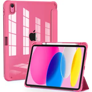 Case for iPad 11th Generation 11-inch (A16) 2025, for 10.9'' iPad 10th Gen 2022, Slim Lightweight iPad 11/10 th Gen Protective Cover with Trifold Stand, Auto Wake/Sleep, Clear PC  Shell,