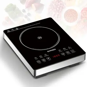 Bamusen Portable Induction Cooktop, 1800W Electric Induction Burner with 9 Temperature Settings, Countertop Induction Hot Plate with 2 hours and 59 minutes Timer, Child Lock, Easy to Clean, for Home Kitchen Cooking