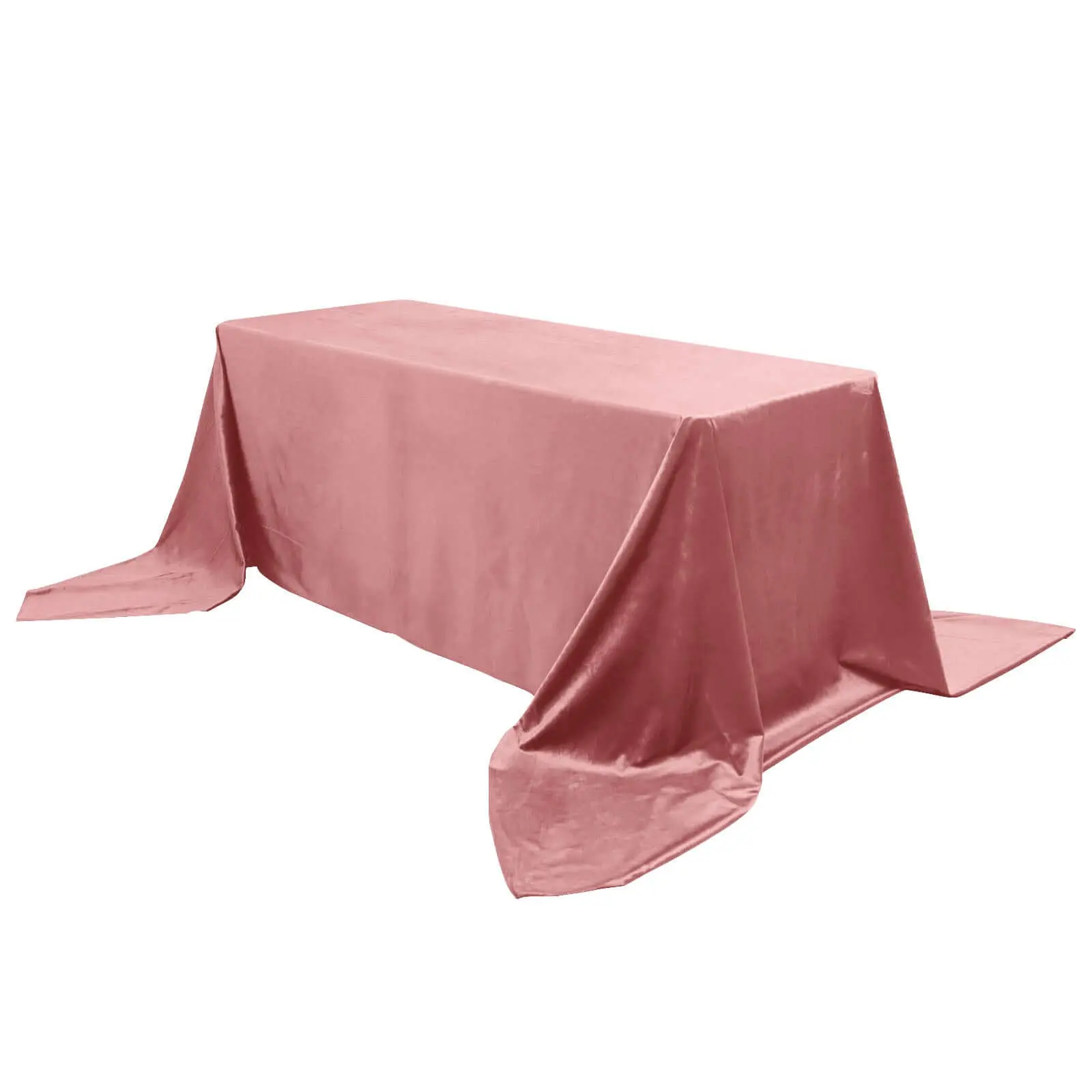 Premium Velvet Solid Rectangle Tablecloth - 90"x156" Dusty Rose, Reusable, Soft, Seamless Table Cover for Receptions, Workshops, Party Events, Tabletops, Birthday