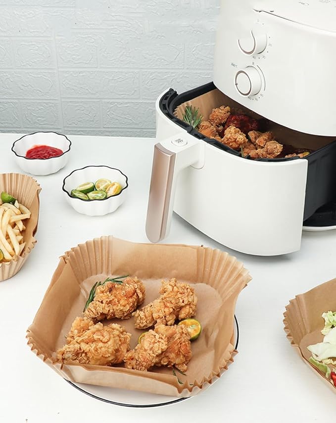 Air Fryer Paper, 100 Pieces Waxed Paper for Air Fryer, 6.3in Paper Liner for Food Grade Air Fryer, Fryer, Oven, Microwave and More