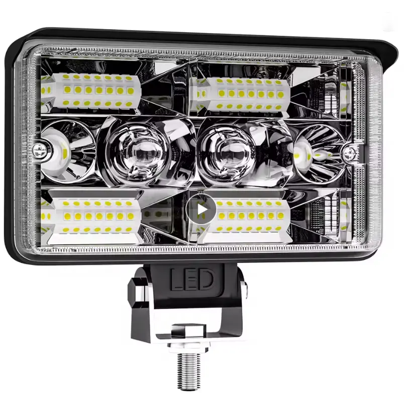 4 Inch Alloy LED Work Light Pod - White & Yellow Spot/Flood Combo Beam, IP67 Rated Off-Road Spotlight Driving Fog Lamp, 12V 24V Waterproof for Trucks, 4x4 ATV UTV, Light Bar