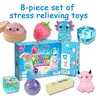 8-Piece Malt Sugar Slow-Rise Squishies Pack - Stress Relief Fidgets for Anxiety, Kids Toys, Stocking Stuffers Gifts, Party Supplies, Cake Decorations