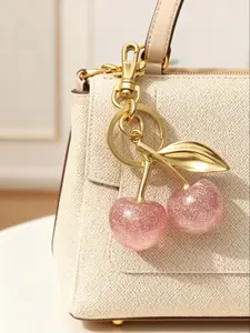 New High-End Crystal Cherry Keychain Bag Charm, Women's Purse Decoration, Beautiful Car Valentine's Day Gift, Elegant Accessory, Stylish Keychain, Keychain For Bags, Keychain Bag Pendant