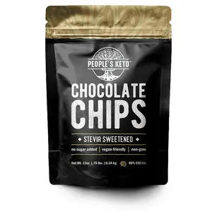 Sugar Free Chocolate Chips - Stevia Sweetened, Keto-Friendly, Vegan, Non-GMO, 12 oz.