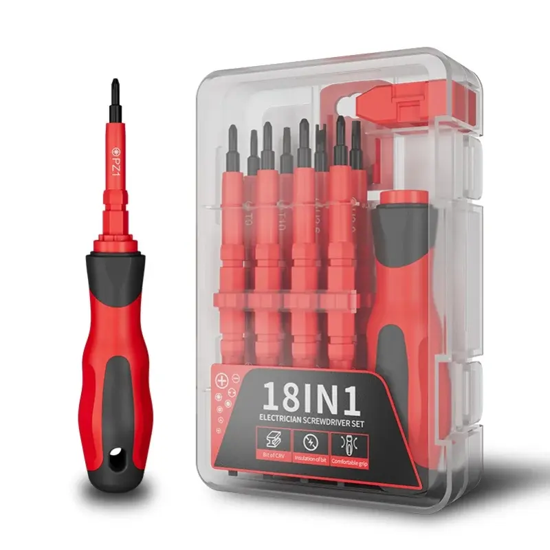Shangchao 18-in-one electrician screwdriver set small insulated Plum Blossom cross screwdriver tool combination Multipurpose Screwdriver Kit