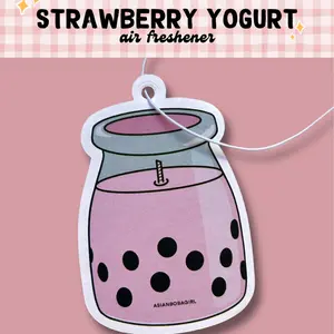 Strawberry Yogurt Car Freshener - AsianBobaGirl