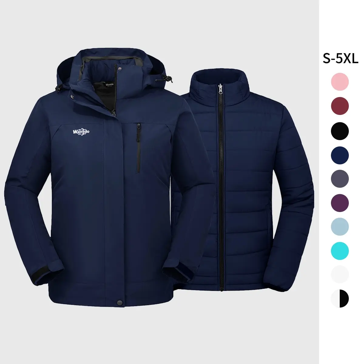 Women's 3 in 1 Waterproof Ski Jacket Windproof Winter Snow Coat Snowboarding Jackets Warm Raincoat   giftideas christmasgift
