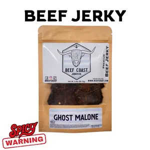 GHOST PEPPER Beef Jerky - Old-fashioned style dry Beef Jerky EXTREMELY Spicy snack - (2oz of jerky)