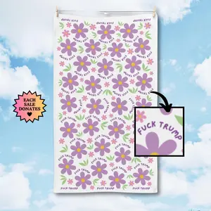 Subtle F*ck Trump Hand Towel, Funny Political Home Decor, Daisy Kitchen Towel, Daisies Home Accessory, Sarcastic Liberal Gag Gift, FDT Towel