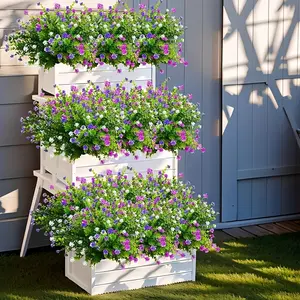 3 Pcs Outdoor Artificial Flowers, Decorative UV Protection Eucalyptus Decor, Ideal for Porch Garden, Patio Window Box, Wedding, Gift, Decorative Fake Plants