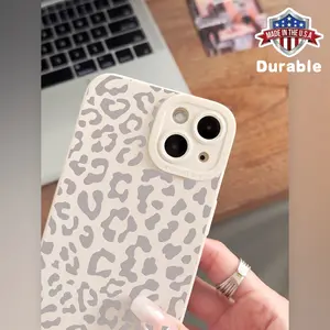 A Full-Screen Gray Leopard Print Eye Phone Case  for iPhone 16/15/14Pro/13/12/11/Plus/Pro/Max/Mini for men and women. Smartphone Protection