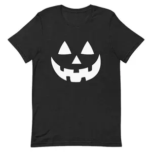100% Cotton Tee Vintage Pumpkin Face Jackolantern Jack O Lantern Halloween T-Shirt Unisex t-shirt Men's Breathable T-Shirt with Look