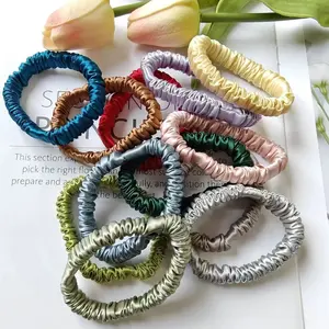 100% Silk Scrunchie 1cm Small Size 16mm Heavyweight Hair Tie Ins Style Hot Item