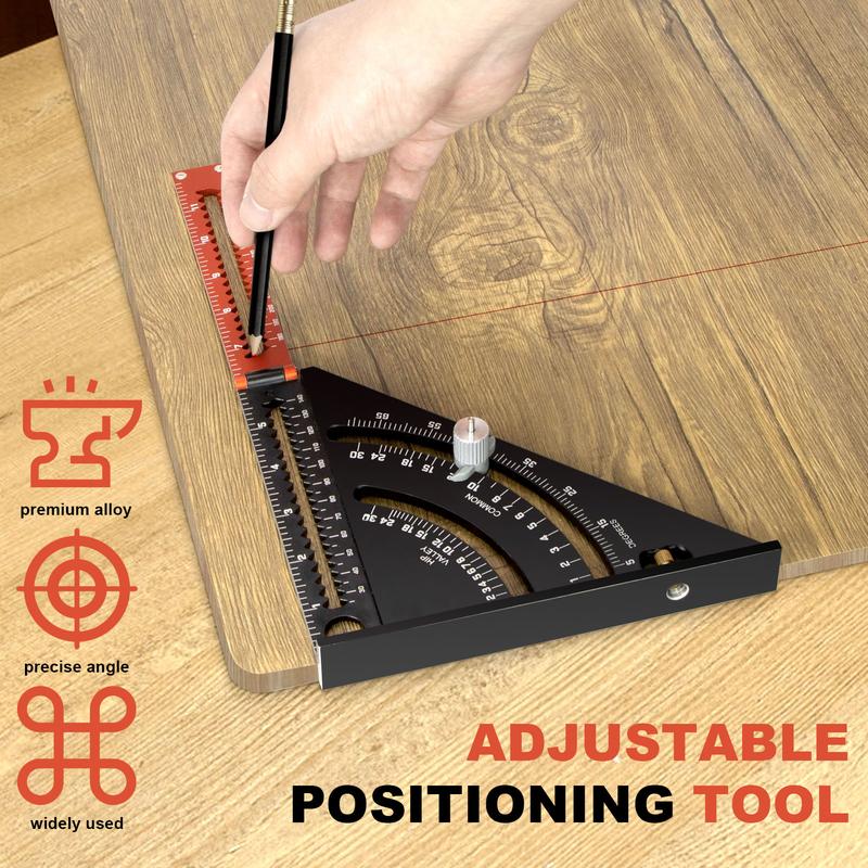 Folding Rafter Square & Multi-Angle Measuring Ruler Set for Accurate ...