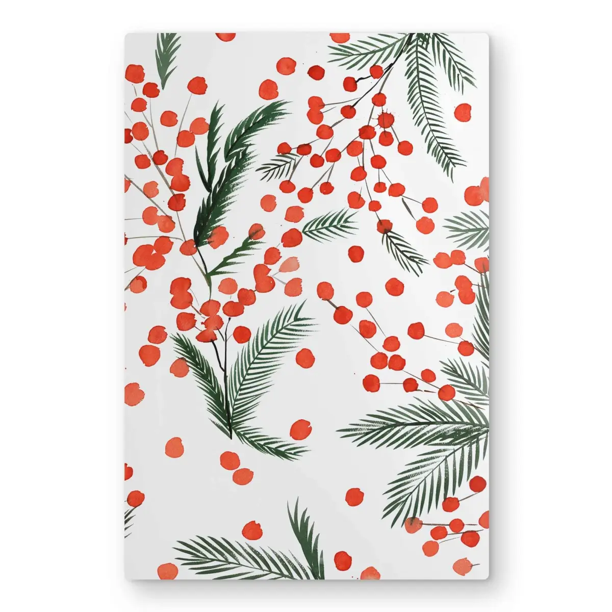 212 MAIN Mistletoe Leaf Motif Aluminum Wall Art Painting - 20 x 30 in., 6 lbs., Durable Lightweight Metal Print, Soothing Watercolor Floral Design, Minimalist Artwork for Living Room Home Decor Gift, Easy to Clean Home Inspo