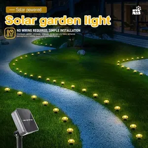 Solar LED Garden Pathway Light 10 LEDS 8 Modes Outdoor Waterproof Lawn Lamp for Camping Weddings Christmas Holiday Lighting