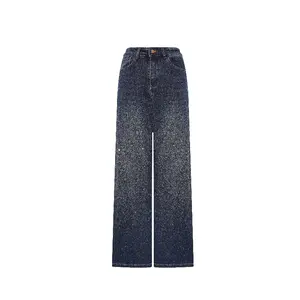 TCH - Denim Blue Jeans Pants, Starry Sky Hot Diamond Female