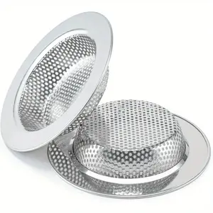 Heavy-Duty Sink Strainers with Double-Layer Safety, Anti-Clog Drain Basket, Drain Cover, 304 Stainless Steel, Fits Standard Kitchen Sinks