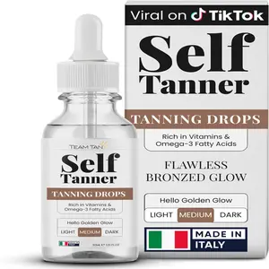 Self Tanning Drops for Face & Body | Easy Tanning Drops & Self Tanner Solution - Active Skincare-Infused, Streak-Free, Odorless Self Tanner Kit