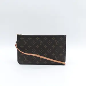 Pre-owned Louis Vuitton Coated Canvas Clutches & Wristlets Neverfull Pouch Monogram Wristlet T10379995