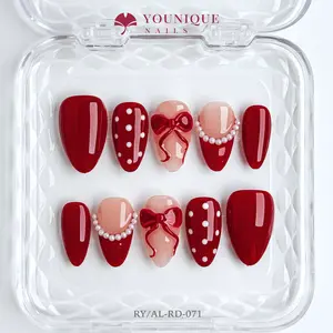 Younique Nails | 10PCS 100% Handmade Press-On Nails | Reusable Colorful Art acrylic stylish 3D Luxury Handcrafted Glossy