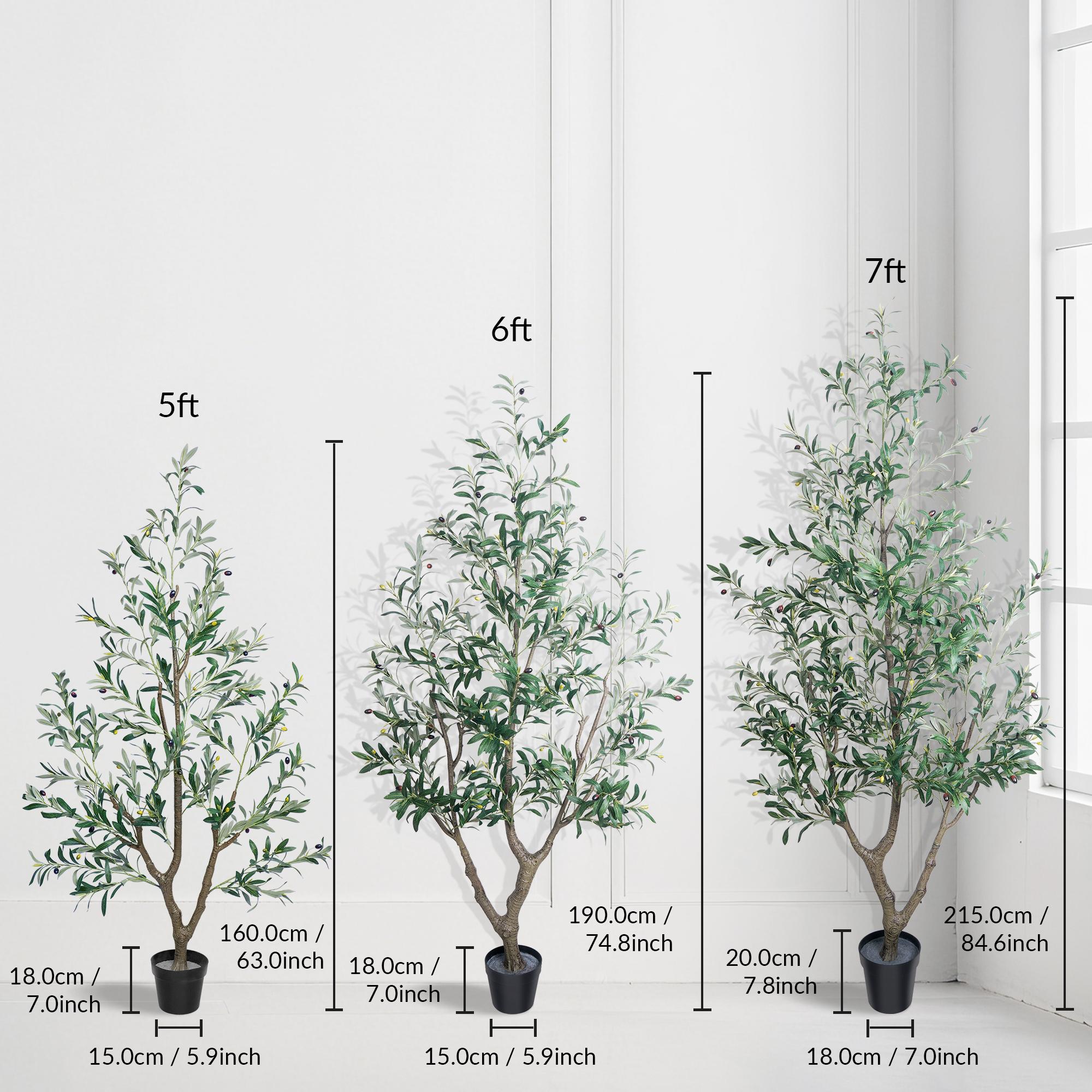 5/6/7FT Realistic Artificial Olive Tree – Lush Branches & Leaves, Perfect for Home & Office Décor House Plants Decor Decorative
