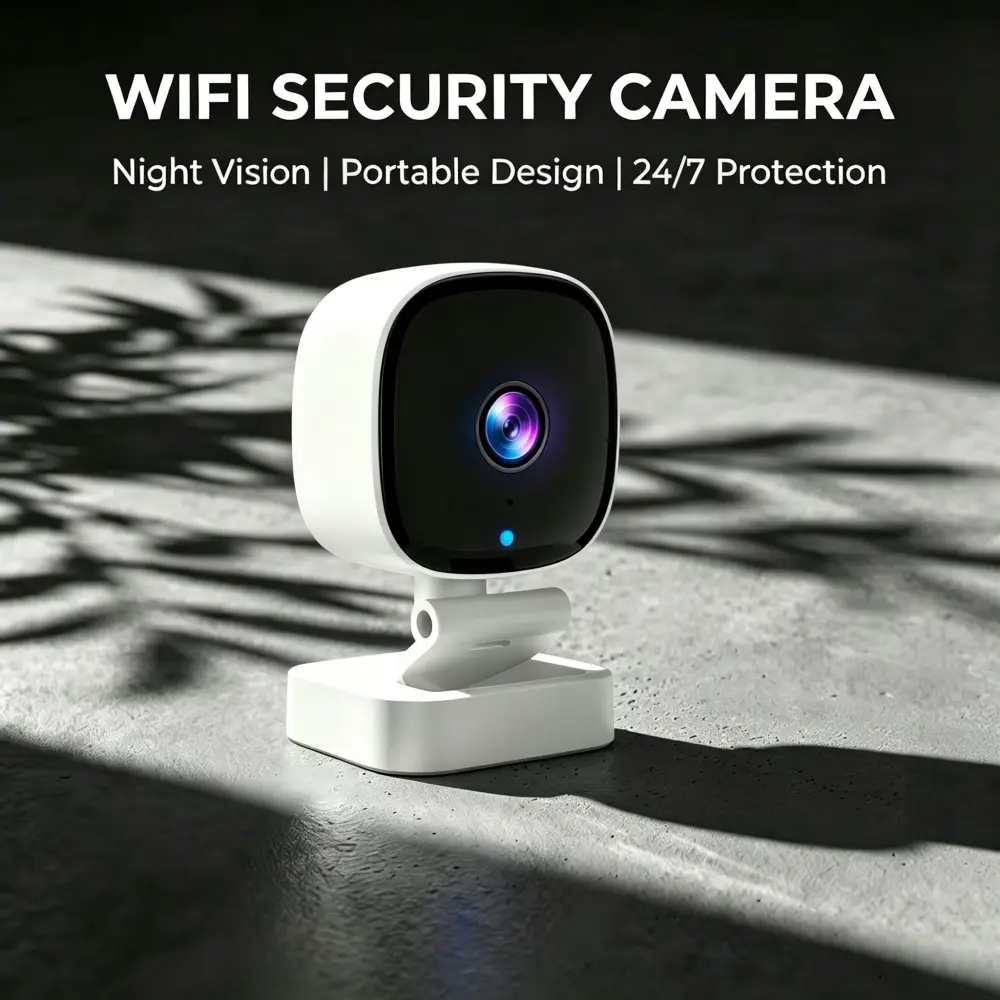 Wireless Pet Monitor Indoor Security Camera - Mini, Smart Motion Track, Night Vision, App Live View, SD Rec, Multi-User Share, Easy Wall Mount for Home