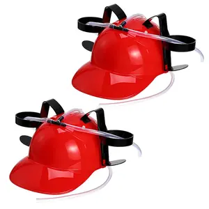 2 Piece Party Drink Helmets with Straws, Beer Hats for BBQ, Beach Parties, Carnivals, Single & Bachelorette Parties, Outdoor Summer Gatherings, Party Event Props
