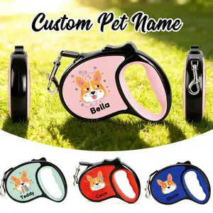 1pc Retractable Dog Leash, Customizable Pet Name, Pet Leash - Made of Durable Material and Strong Nylon Strap, 5m Anti-Tangle Dog Leash, Available in Six Colors, Walking Leash for Small to Medium Dogs - Pet Supplies, Dog Leash, Perfect Gift for Pet