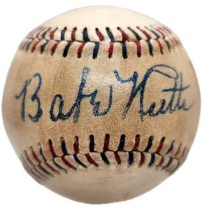 Babe Ruth Autographed 1930s Baseball. Reproduction souvenir ball